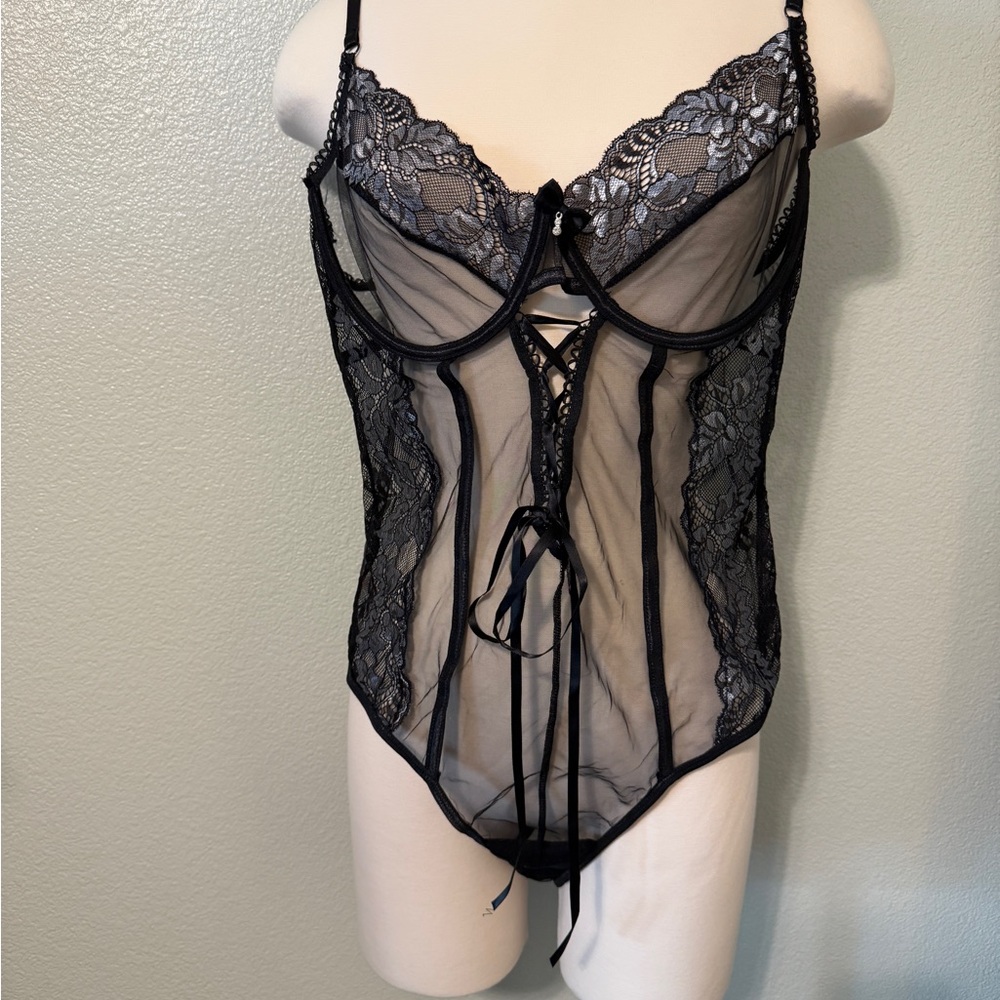 Chic Black Lace Sheer Lingerie‎ Teddy
